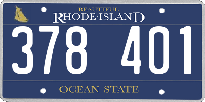 RI license plate 378401