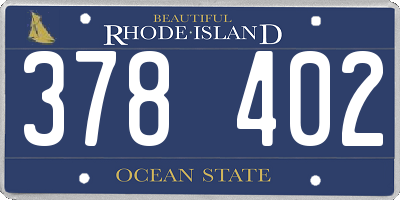 RI license plate 378402