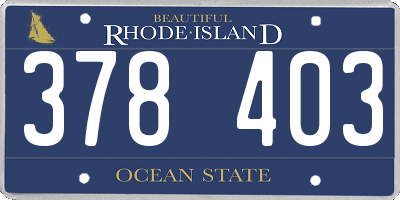 RI license plate 378403