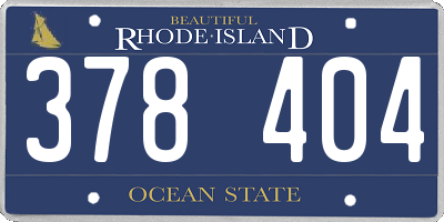 RI license plate 378404