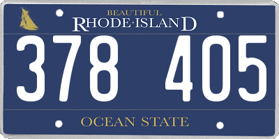 RI license plate 378405