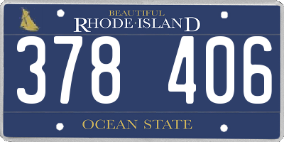 RI license plate 378406
