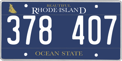 RI license plate 378407