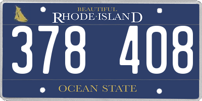 RI license plate 378408