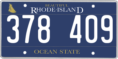 RI license plate 378409