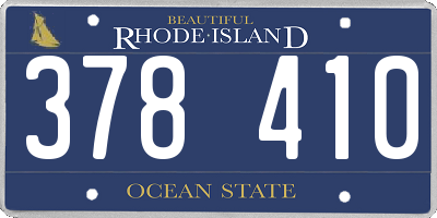 RI license plate 378410