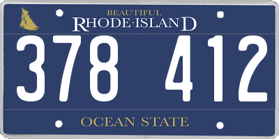 RI license plate 378412