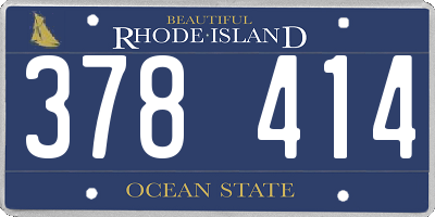 RI license plate 378414