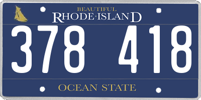 RI license plate 378418