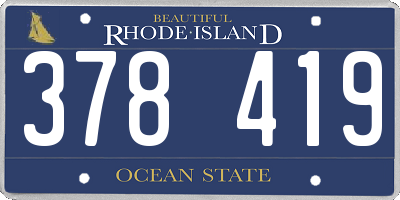 RI license plate 378419