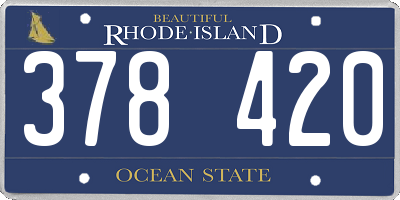 RI license plate 378420