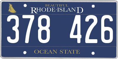 RI license plate 378426