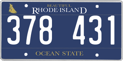 RI license plate 378431