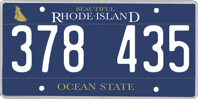 RI license plate 378435