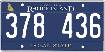 RI license plate 378436