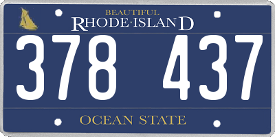 RI license plate 378437