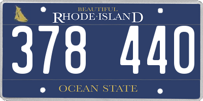 RI license plate 378440