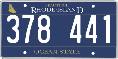 RI license plate 378441