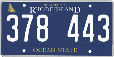 RI license plate 378443
