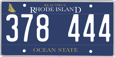 RI license plate 378444