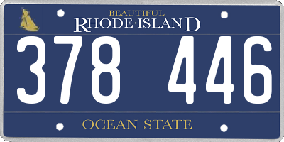 RI license plate 378446