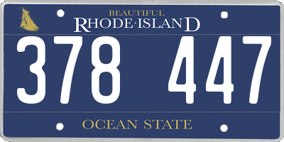 RI license plate 378447