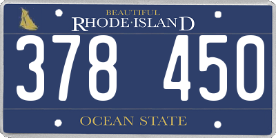 RI license plate 378450