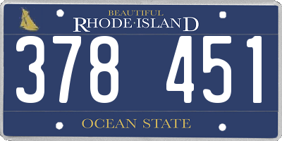 RI license plate 378451