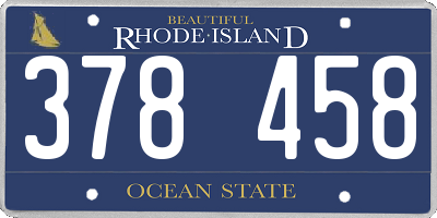 RI license plate 378458