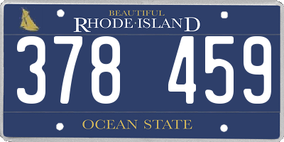 RI license plate 378459
