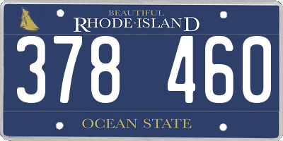 RI license plate 378460