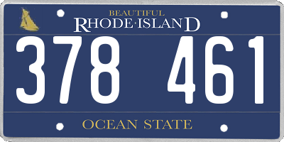 RI license plate 378461