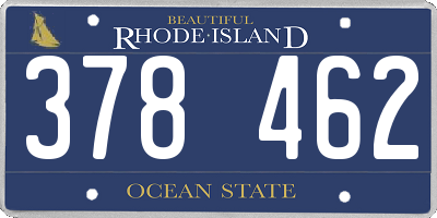 RI license plate 378462