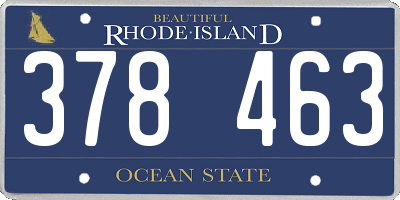 RI license plate 378463