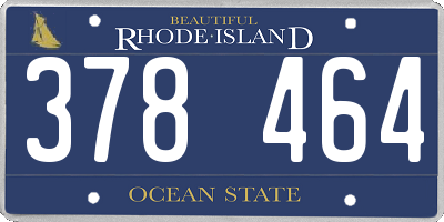RI license plate 378464