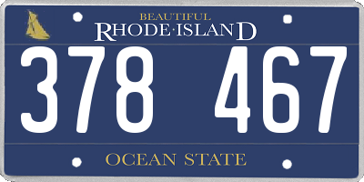 RI license plate 378467