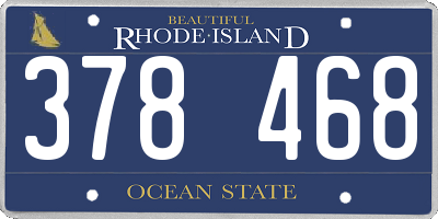 RI license plate 378468
