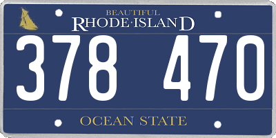 RI license plate 378470