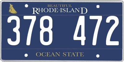 RI license plate 378472