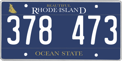 RI license plate 378473