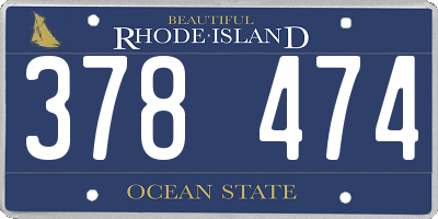RI license plate 378474