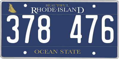 RI license plate 378476