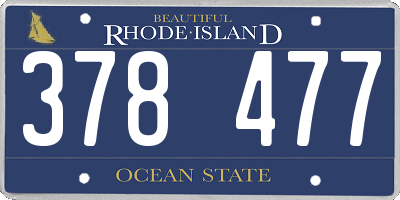 RI license plate 378477