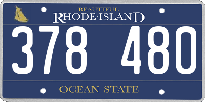 RI license plate 378480
