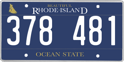 RI license plate 378481