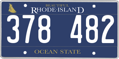 RI license plate 378482