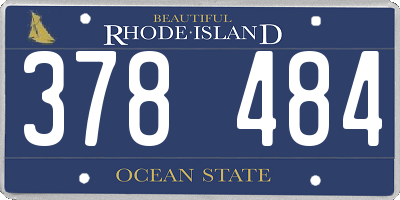 RI license plate 378484