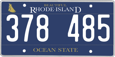 RI license plate 378485