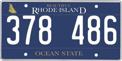 RI license plate 378486