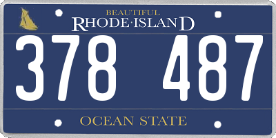 RI license plate 378487